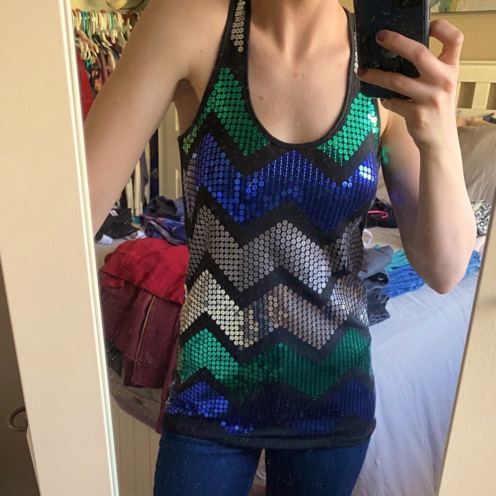 Flattering sequined tank